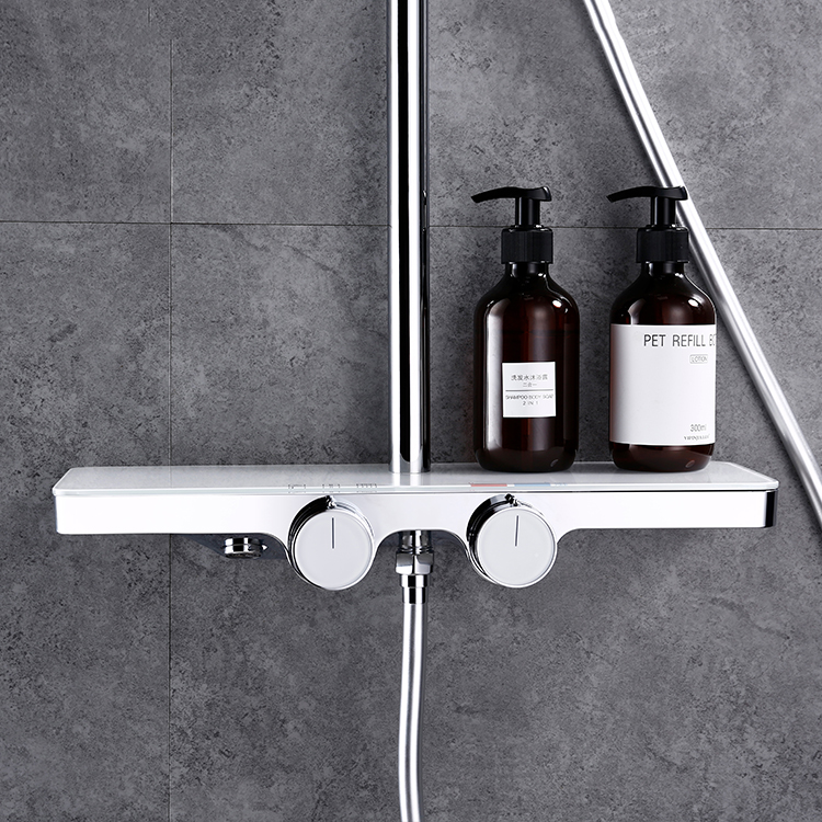 Hotel moderno cromado sistema de ducha montado en la pared baño expuesto grifo de ducha