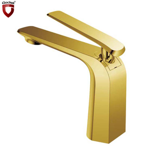 Grifo mezclador de lavabo de titanio dorado con una sola manija montada en la cubierta contemporánea Grifo de lavabo de baño