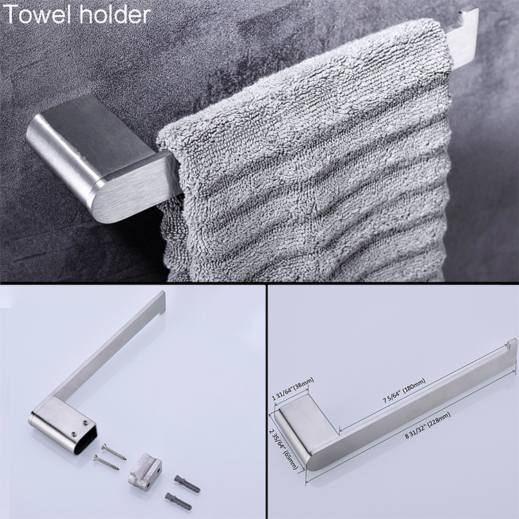 "Papel higiénico de níquel cepillado montado en la pared, accesorios de baño, soporte para toallero, juego de accesorios de baño"