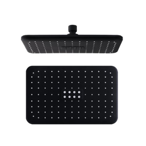 Amazon Venta caliente Rectángulo moderno Techo ABS Rainfal Negro Cabeza de ducha de baño