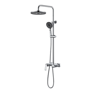 Juego de grifo de ducha de lluvia de baño cromado montado en la pared de latón de alta calidad