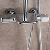 Juego de grifo de ducha expuesto termostático de lluvia para baño de cromo montado en la pared de hotel de precio barato