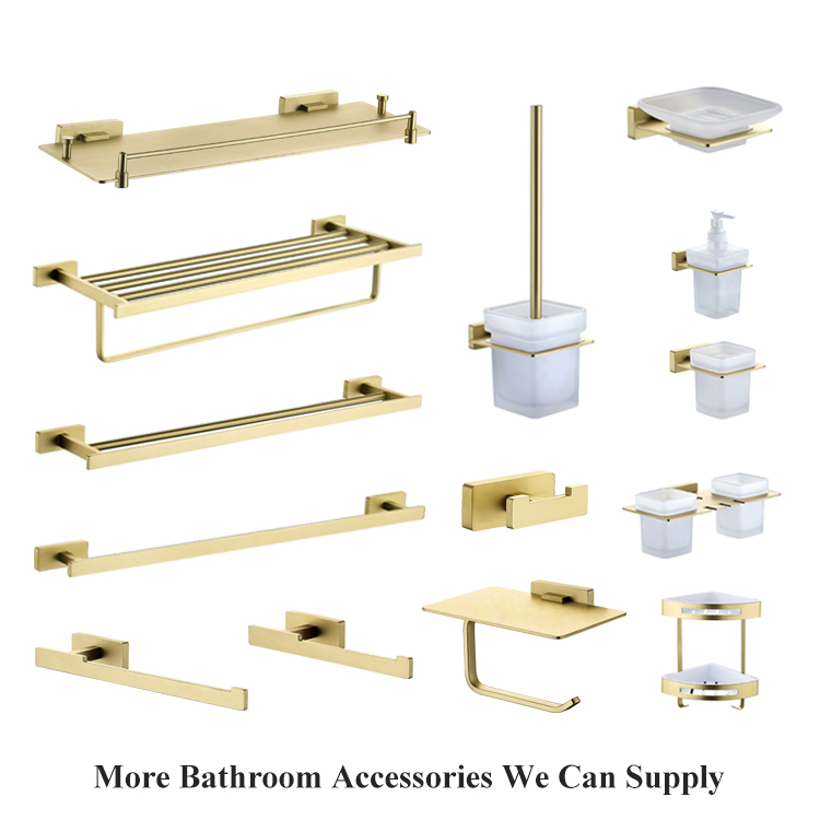 Accesorios de baño de hotel Gancho para bata individual de latón dorado Gancho para toalla Gancho para ropa