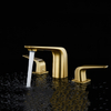 Grifo mezclador de lavabo de oro cepillado generalizado de 8 &quot;, moderno, con doble manija, montado en cubierta, 2021
