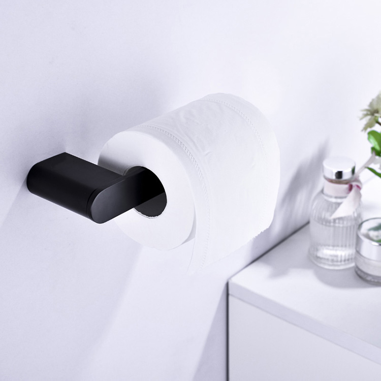 Soporte de papel higiénico negro mate de acero inoxidable montado en la pared para baño, inodoro, cocina