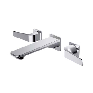 Moderno cromo doble manijas 3 orificios montado en la pared 8 "grifo mezclador de baño generalizado grifo del fregadero