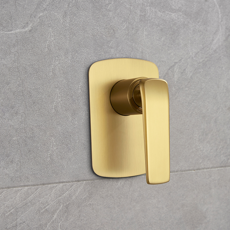 Grifo mezclador de ducha dorado de un solo mango montado en la pared de nuevo diseño 2021, grifo de ducha oculto para baño