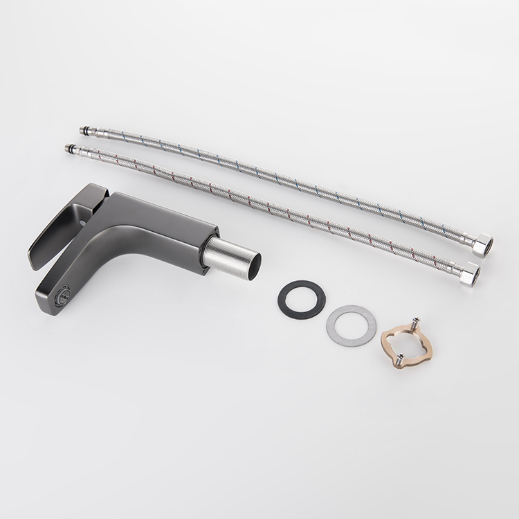Pistola de proveedor de fábrica, montaje en cubierta gris, monomando, grifo mezclador para fregadero, grifo para lavabo de baño