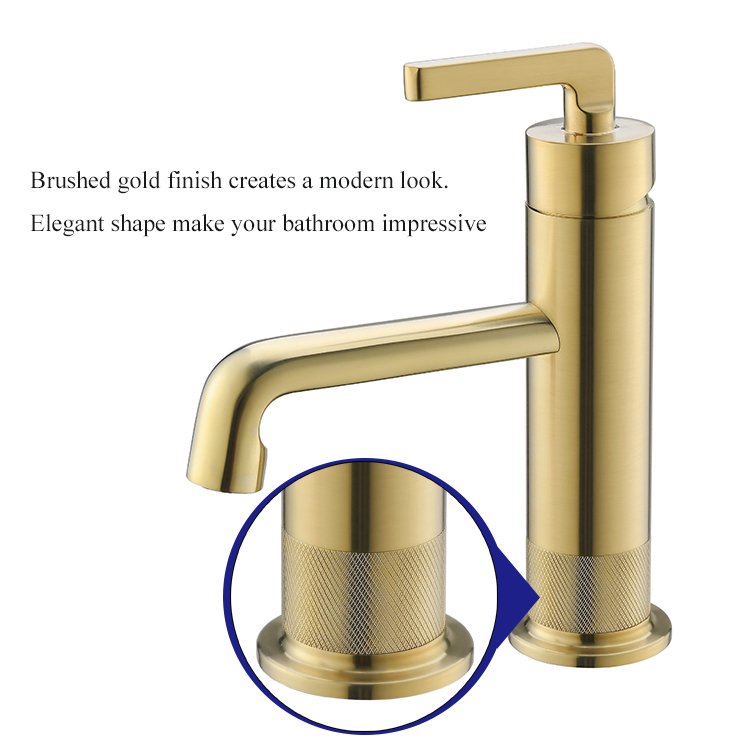 Kaiping Gockel - Grifo monomando para lavabo de una sola palanca, color dorado, para lavabo, grifo para lavabo