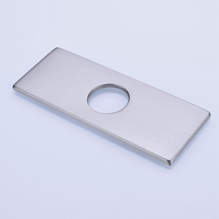 "Precio barato Rectángulo de 6 pulgadas Níquel cepillado 304 Acero inoxidable Grifo de cocina Cubierta de orificio Placa base de cubierta"