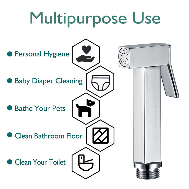 Nueva moda baño portátil Shattaf Bidet Spray Head Handheld Bidet Sprayer para inodoro