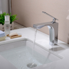 Grifo de lavabo de baño mezclador de lavado de un solo mango cromado de latón moderno