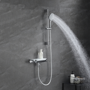 Juego de grifos termostáticos de ducha de mano de baño de latón de lujo montado en la pared Juego de ducha de baño