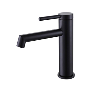 ISO9001 fábrica de Guangdong montado en cubierta redonda monomando monomando mezclador de lavabo grifo de baño negro mate