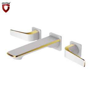 Venta al por mayor de latón montado en la pared de doble manija 8 "grifo mezclador oculto generalizado grifo del fregadero del baño