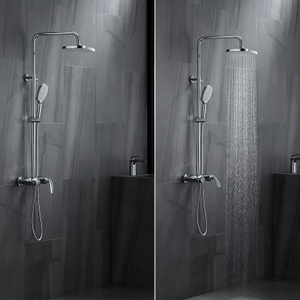 Juego de ducha de baño con sistema de columna de ducha de lluvia expuesta de latón cromado de nuevo diseño 2021