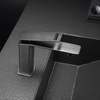 Grifo monomando para lavabo de baño de latón gris con pistola de cobre moderna