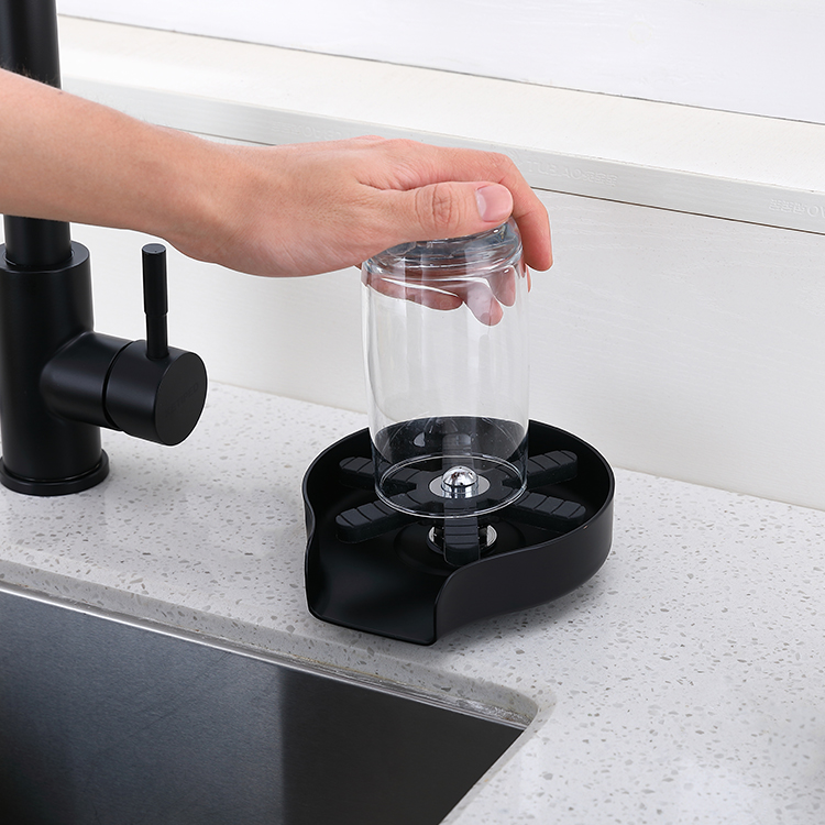 Lavadora automática de vasos de acero inoxidable 304, herramienta de limpieza de enjuague de vidrio para fregaderos de cocina, taza de vidrio