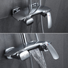 Grifo de ducha de lluvia cromado de baño de alta gama con grifo mezclador de ducha manual de tres funciones ABS
