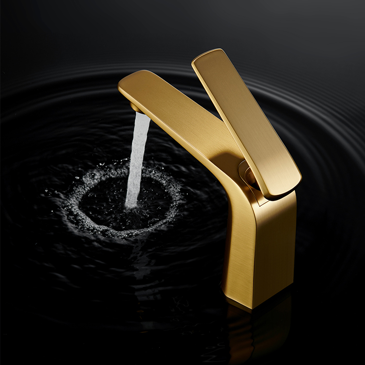 Kaiping Gockel Grifo mezclador de baño de oro cepillado Monomando Grifo monomando para lavabo