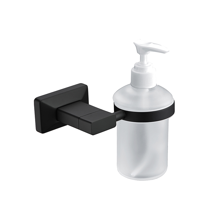 Dispensador de jabón líquido de cobre negro mate montado en la pared de nuevo diseño respetuoso con el medio ambiente para baño
