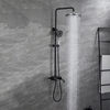 Columna de ducha negra mate europea con mezclador de grifo Baño Juego de ducha de baño de lluvia