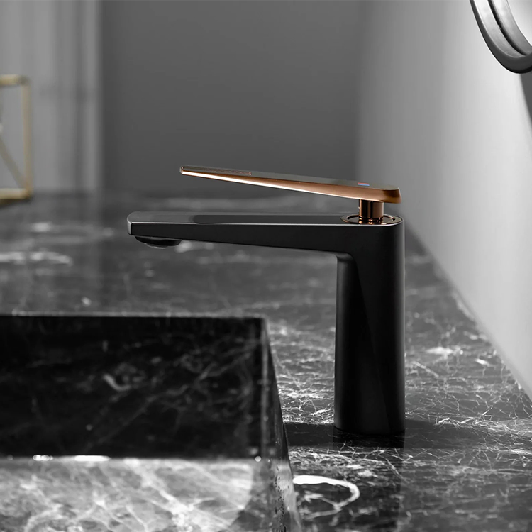 Grifo monomando para lavabo de agua fría y caliente de cobre de alta calidad