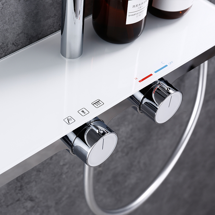 Proveedor de Kaiping, juego de grifería de ducha de lluvia para baño montado en la pared de agua fría y caliente expuesta cromada