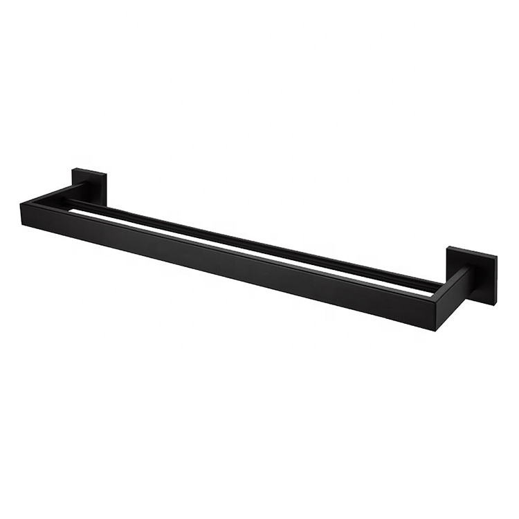 Juego de accesorios de baño montados en la pared de acero inoxidable negro mate de alta calidad moderno