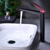 Grifo mezclador de lavabo de baño de tocador negro mate comercial alto