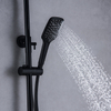 2021 Guangdong Juego de grifería de ducha expuesta para baño termostático de lluvia negro mate montado en la pared