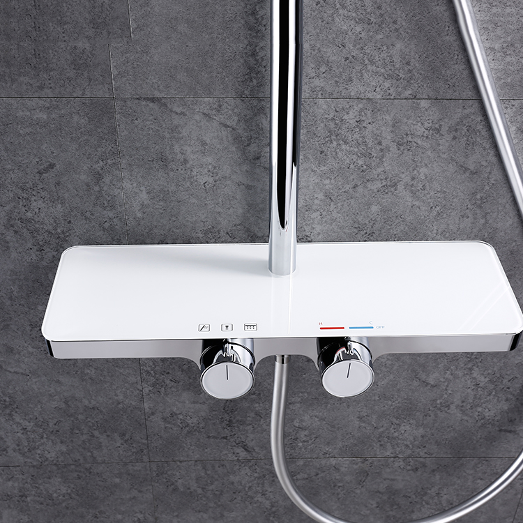 Hotel moderno cromado sistema de ducha montado en la pared baño expuesto grifo de ducha